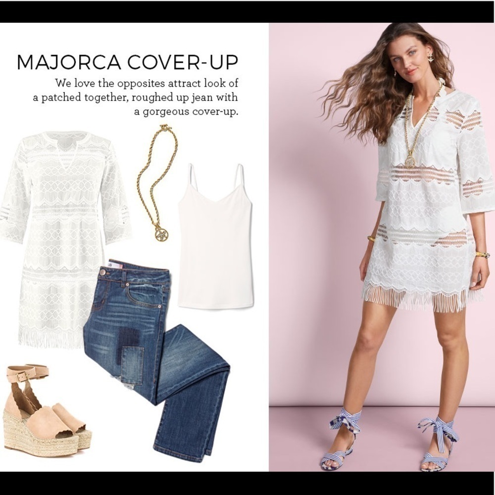 Cabi #5385 White Majorca Fringed Cover Up